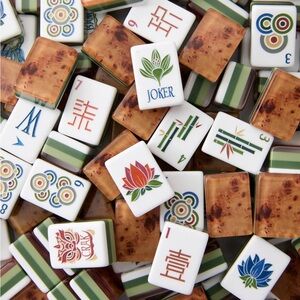 Mahjong Tiles Burl Wood